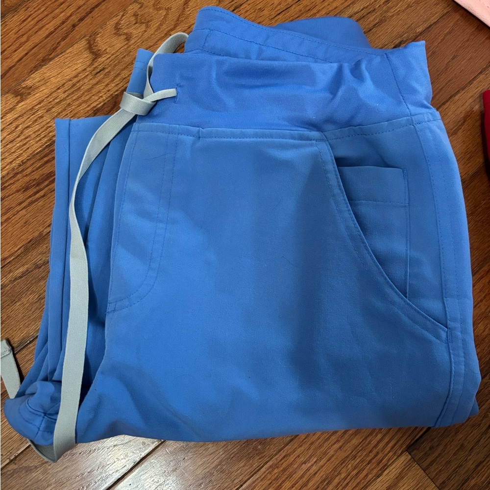 Figs Blue Scrub Top